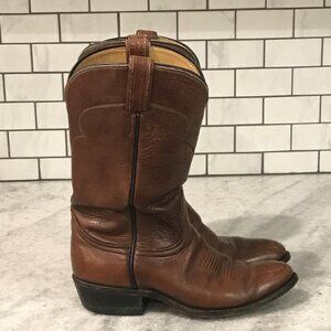 Tony Lama Boots Mens Size 5.5 D Brown Western Cowboy Leather Pull On Ranch 1080